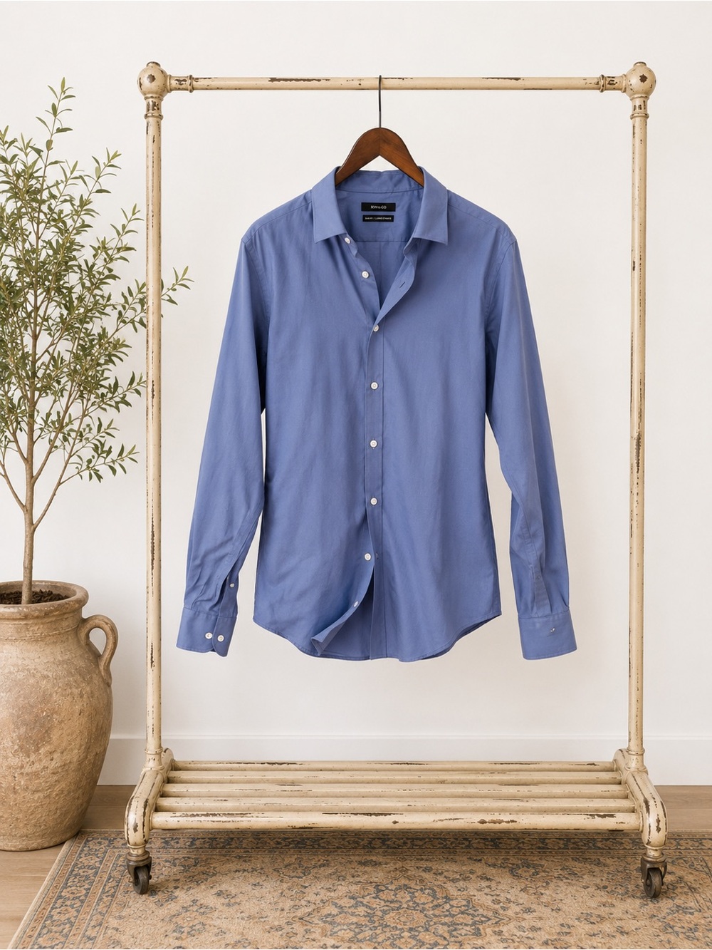 RW&CO. Men's Button-Up Shirt in Slate Blue